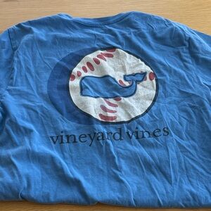 Vineyard Vines Blue Baseball Whale Tee Mens size small